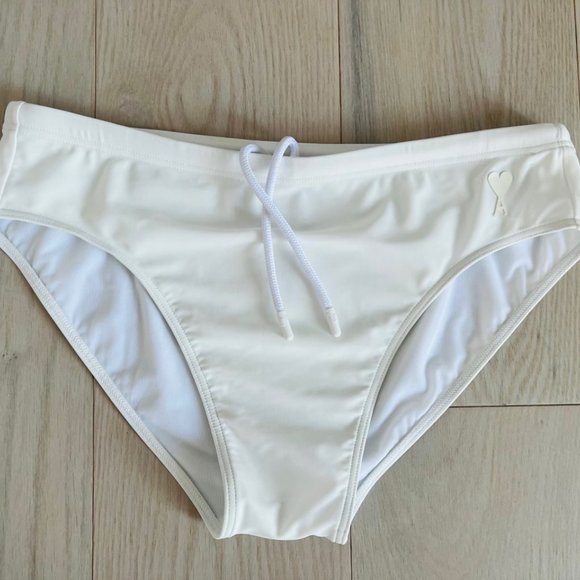 AMI Alexandre Mattiussi Heart Swim Briefs White - Picture 5 of 7